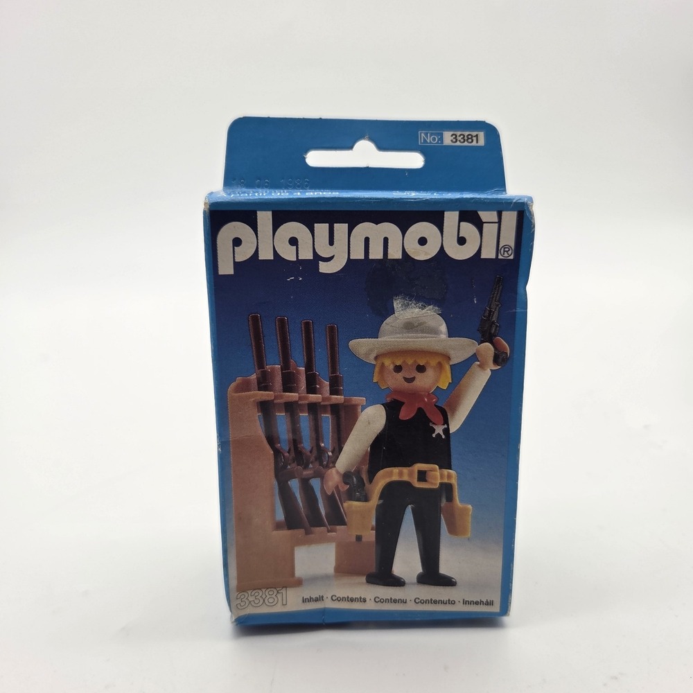 Vintage 1986 SEALED Playmobil 3381 Sheriff With Gun Rack & Rifles 80's Toy
